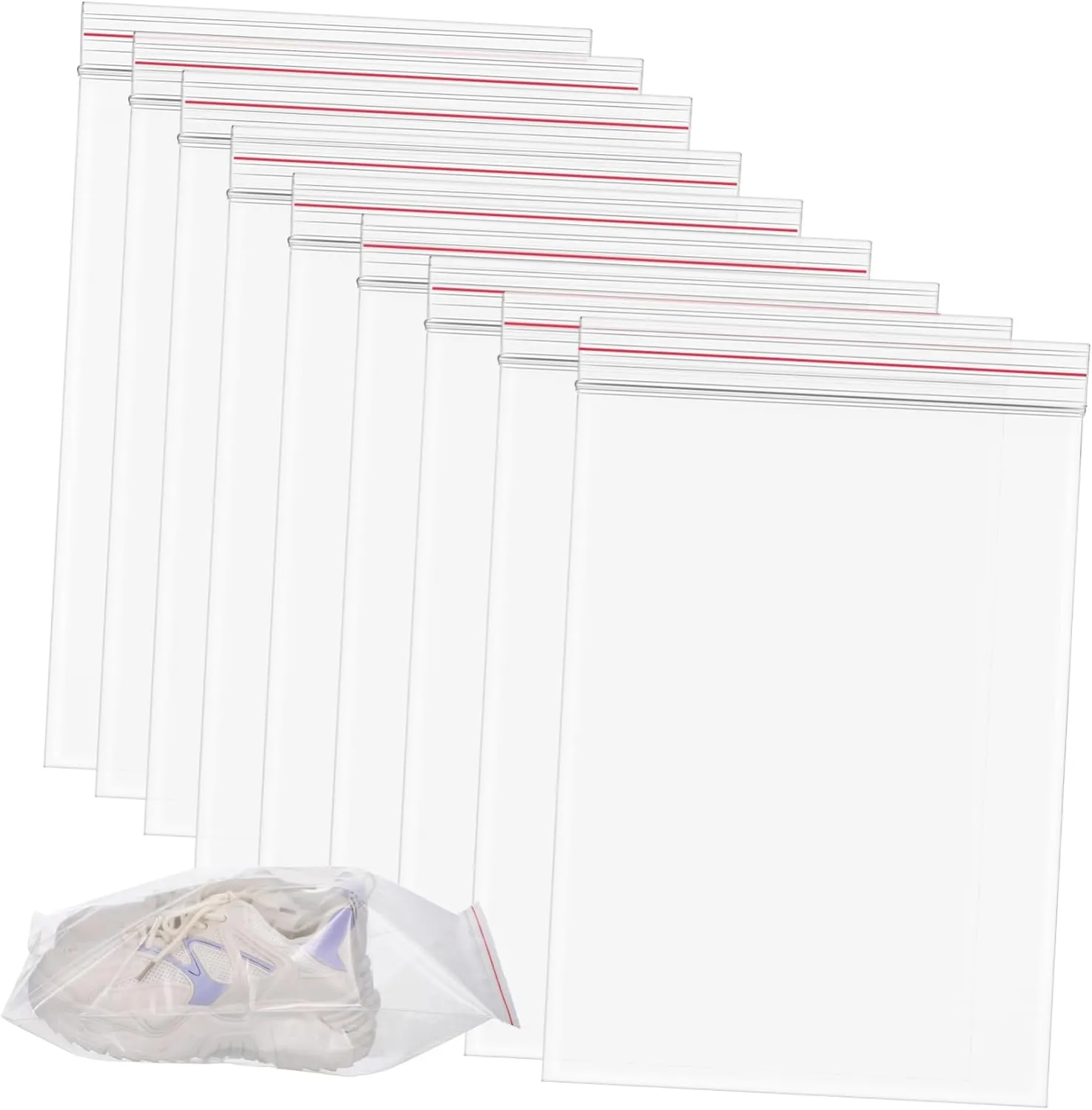 10pcs Clear Resealable Storage Bags for Travel Self Sealing Packing Bags Lightweight and Compact Toiletries and Food Storage for Organizing Luggage