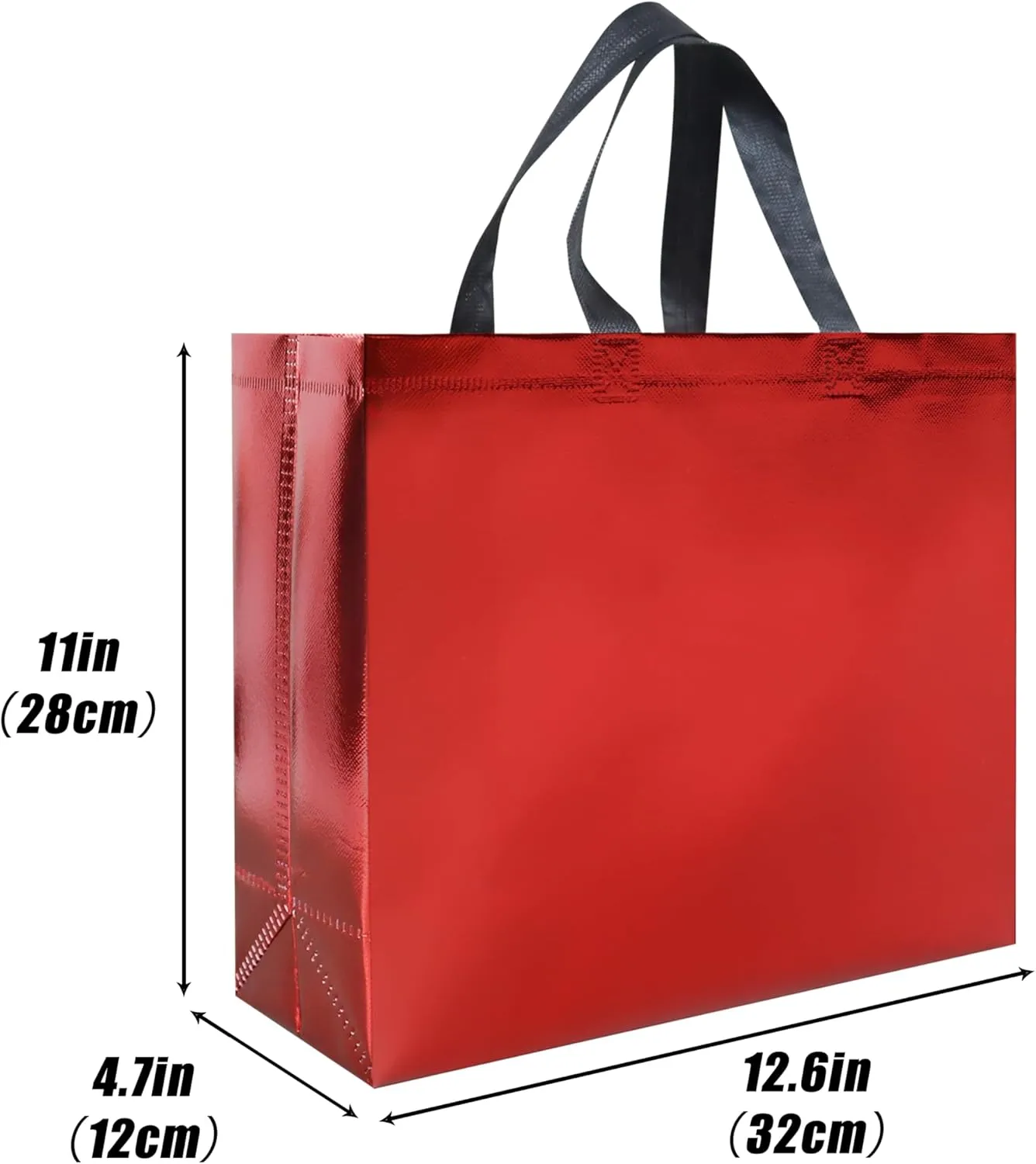 14 pcs Glossy Gift Bags Sets, 12.6 x 4.7 x 11 In Non-woven Reusable Party Bags with Sturdy Base, Mixcolor Large Gift Bags for Birthdays, Weddings, Holiday, Party- 7 Colors