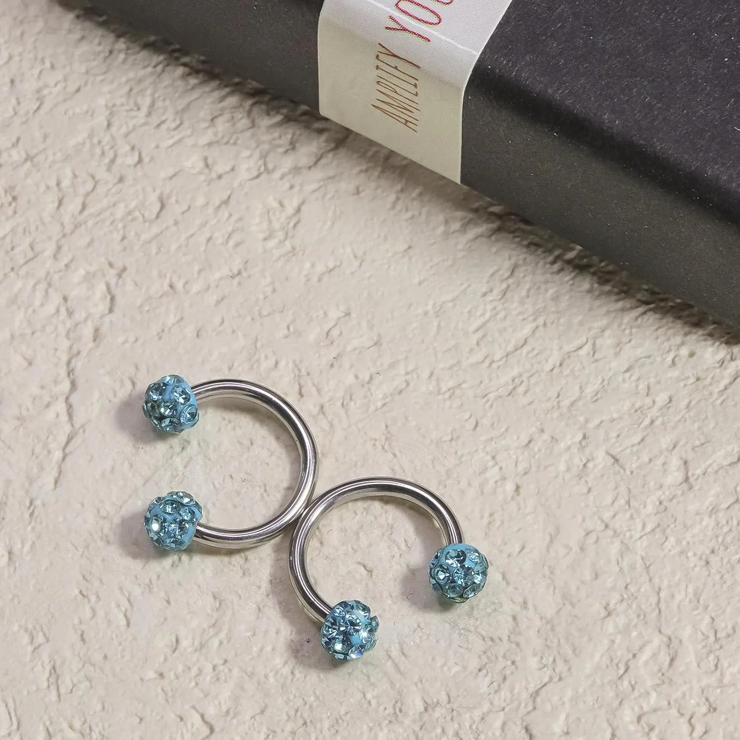 2 Pcs Stainless Steel Hoop Nose Ring with Zirconia Ornament Hypoallergenic 316L Surgical Steel Nose Nostril Piercing Jewelry Studs Rings for Women Men