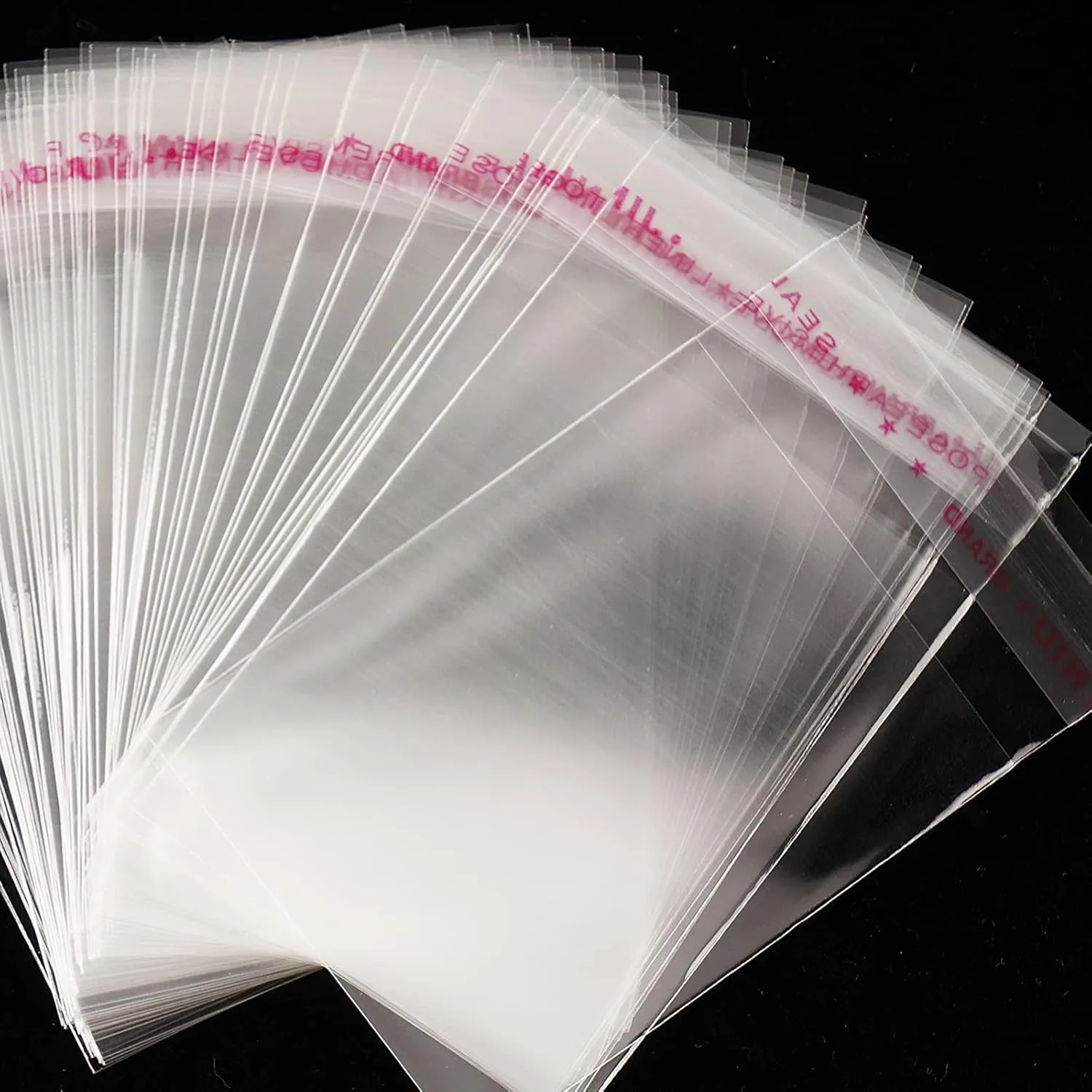 200 Pieces 7.6 2.4cm Clear Small Cellophane Treat Bags, Self-Adhesive Sealing, Multifunctional, Transparent, Polypropylene (PP) Plastic Bags for Jewelry, Beads, Vitamins, Cookies and Sweets