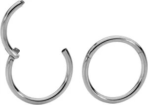 365 SLEEPERS 2PCS Titanium Implant Grade 18G Septum Jewelry Hinged Segment Ring Body Piercing Hoop Lip Rings Helix Cartilage Rook Sleeper Earrings Nickel Free Hypoallergenic 6mm  13mm