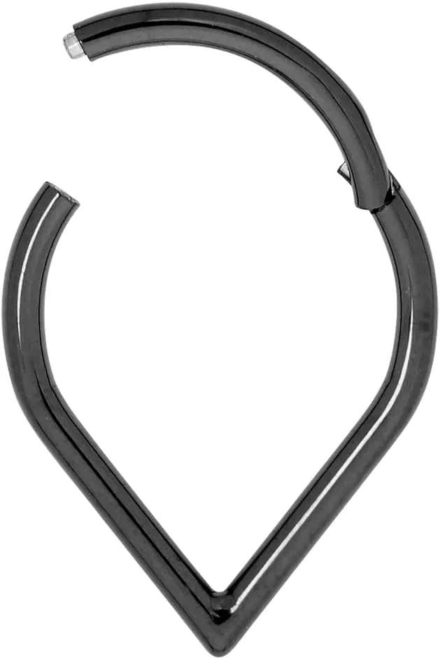 365 Sleepers Titanium Implant Grade 16G Tear Drop Septum Jewelry Hinged Segment Ring Body Piercing Hoop Lip Rings Helix Cartilage Rook Sleeper Earrings 8mm  10mm