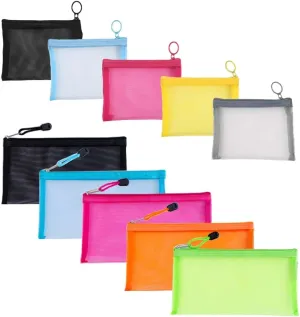 5 Pack Small Zipper Pouch for Purse & 5 Pack Mesh Pencil Pouches Mini Zipper Pouch Bags for Purse Organizer Pouches Small Travel Toiletry Pouch Bag Diaper Bag