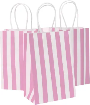 50PCS Gift Bags Small 5.25x3.25x8 Inch Pink Paper Bags For Gifts, Birthday, Baby Shower, Party Favor, Easter, Mother's Day, Graduation, Goodie, Treat, Shopping, Candy