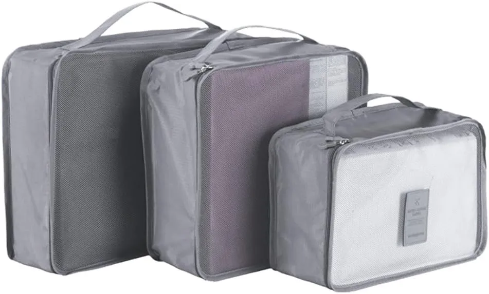 6 Pcs Travel Packing Cube Luggage Compression Pouches Laundry Toiletry Storage Bag