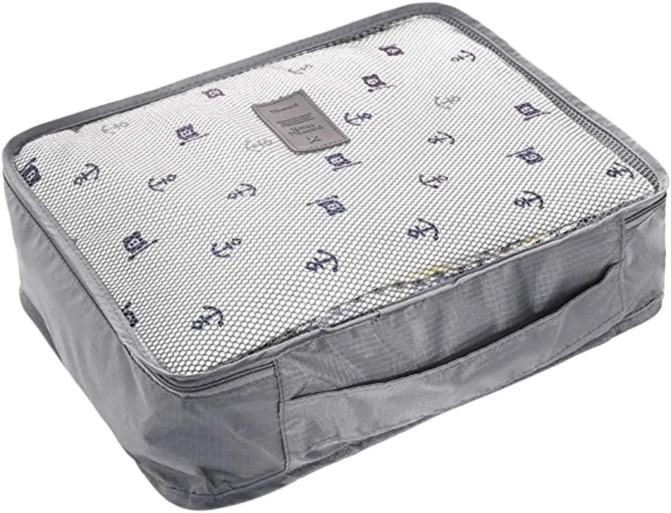 6 Pcs Travel Packing Cube Luggage Compression Pouches Laundry Toiletry Storage Bag
