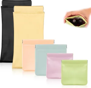 6Pcs Small Makeup Bag Cosmetic Pouch, 3size Mini Makeup Pouch Portable Purse Pouches, Self-closing Pouches Waterproof Cosmetic Bag for Cosmetics Jewelry Headphones (6 Colors)