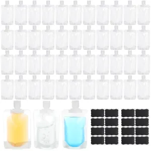 72 Pcs Travel Pouches for Toiletries Bulk Leakproof Refillable Travel Size Containers TSA Approved Squeeze Empty Pouches Containers for Shampoo Conditioner Lotion Soap Liquids (100 ml)