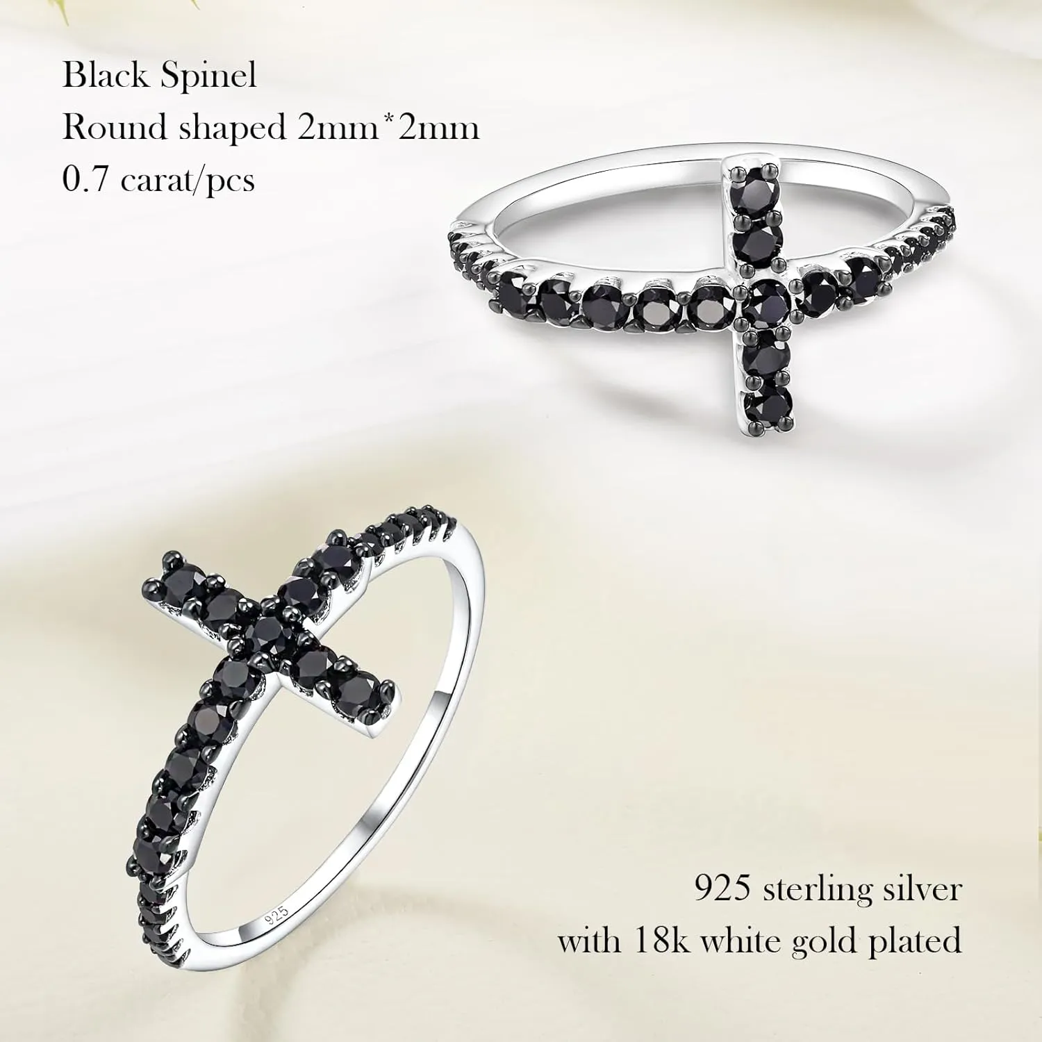 925 Sterling Silver Cross Ring Cubic Zirconia Eternity Promise Rings for Her | Wedding Band Ring Religious Christian Jewelry Size 6-10 (with Gift Box)
