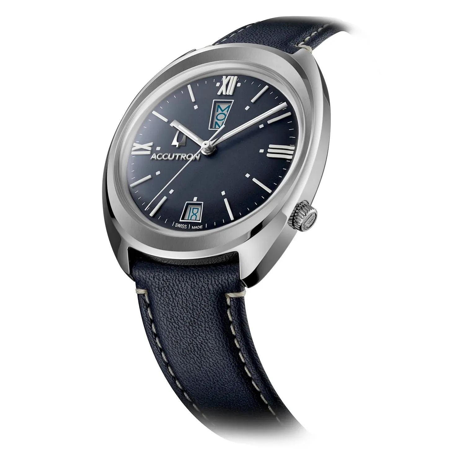 Accutron Legacy Date & Day "Q" Watch Dark Blue 2SW6C001 34.5mm Limited