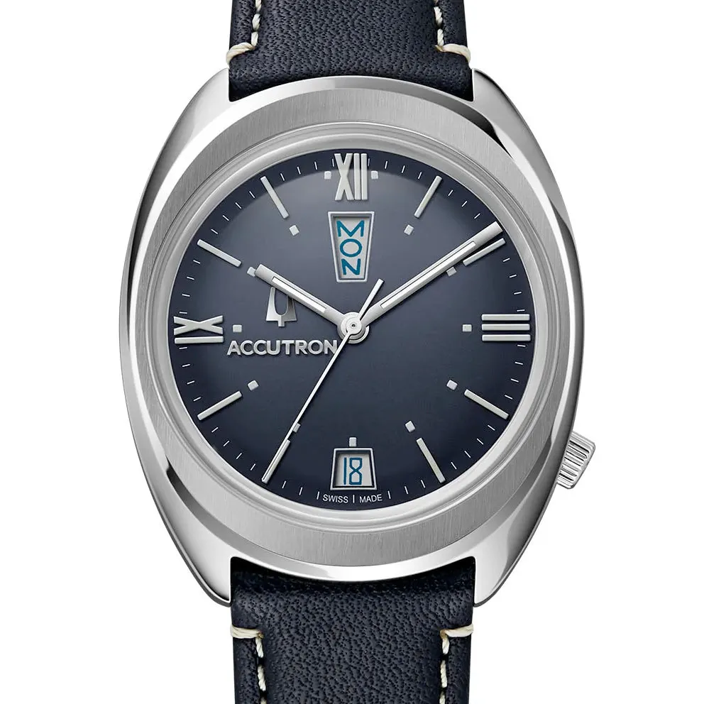 Accutron Legacy Date & Day "Q" Watch Dark Blue 2SW6C001 34.5mm Limited