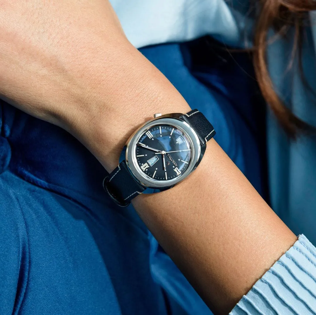 Accutron Legacy Date & Day "Q" Watch Dark Blue 2SW6C001 34.5mm Limited