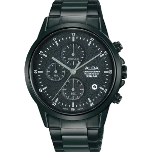 Alba Prestige Sports Chronograph Black Dial Mens Watch AM3857X
