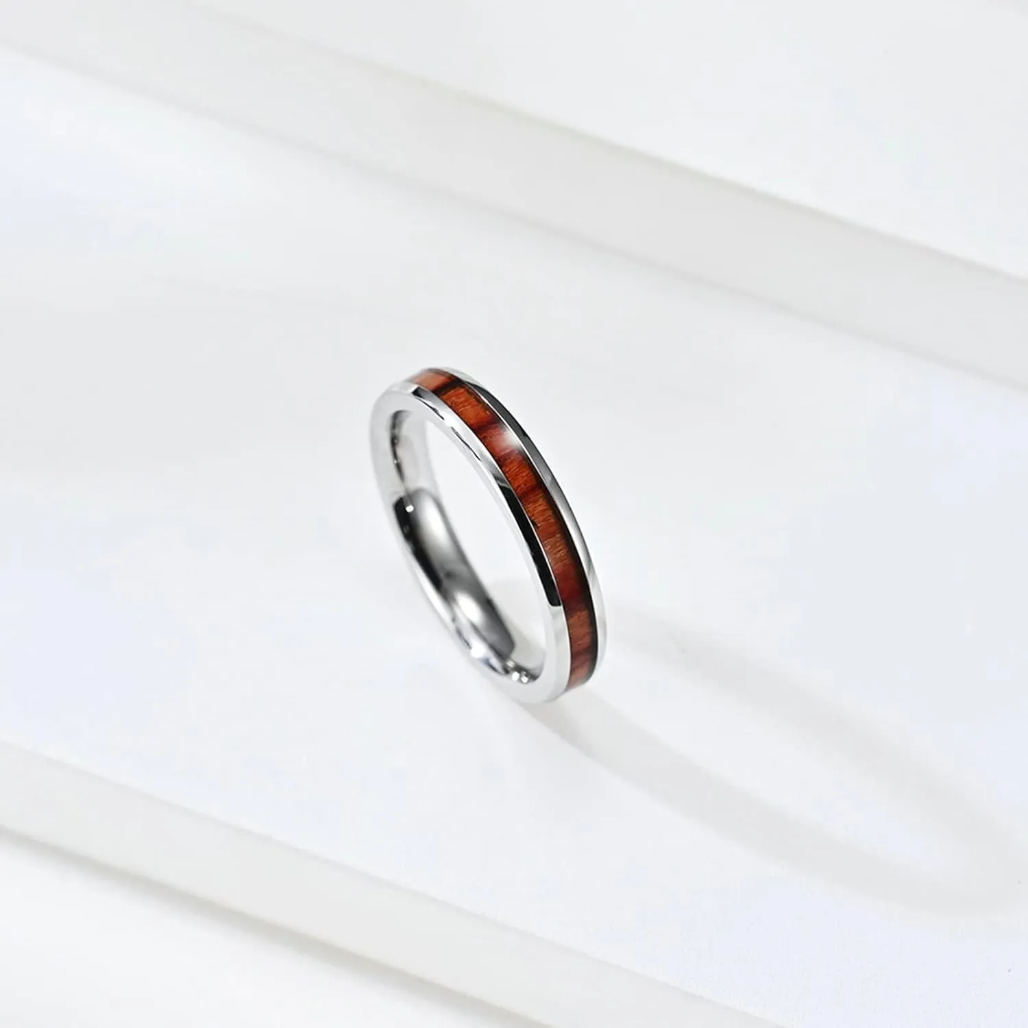 ANAZOZ Wedding Rings for Couples Her and Her, Stainless Steel 4MM Promise Rings for Lesbian Couples Set with 2 Rings