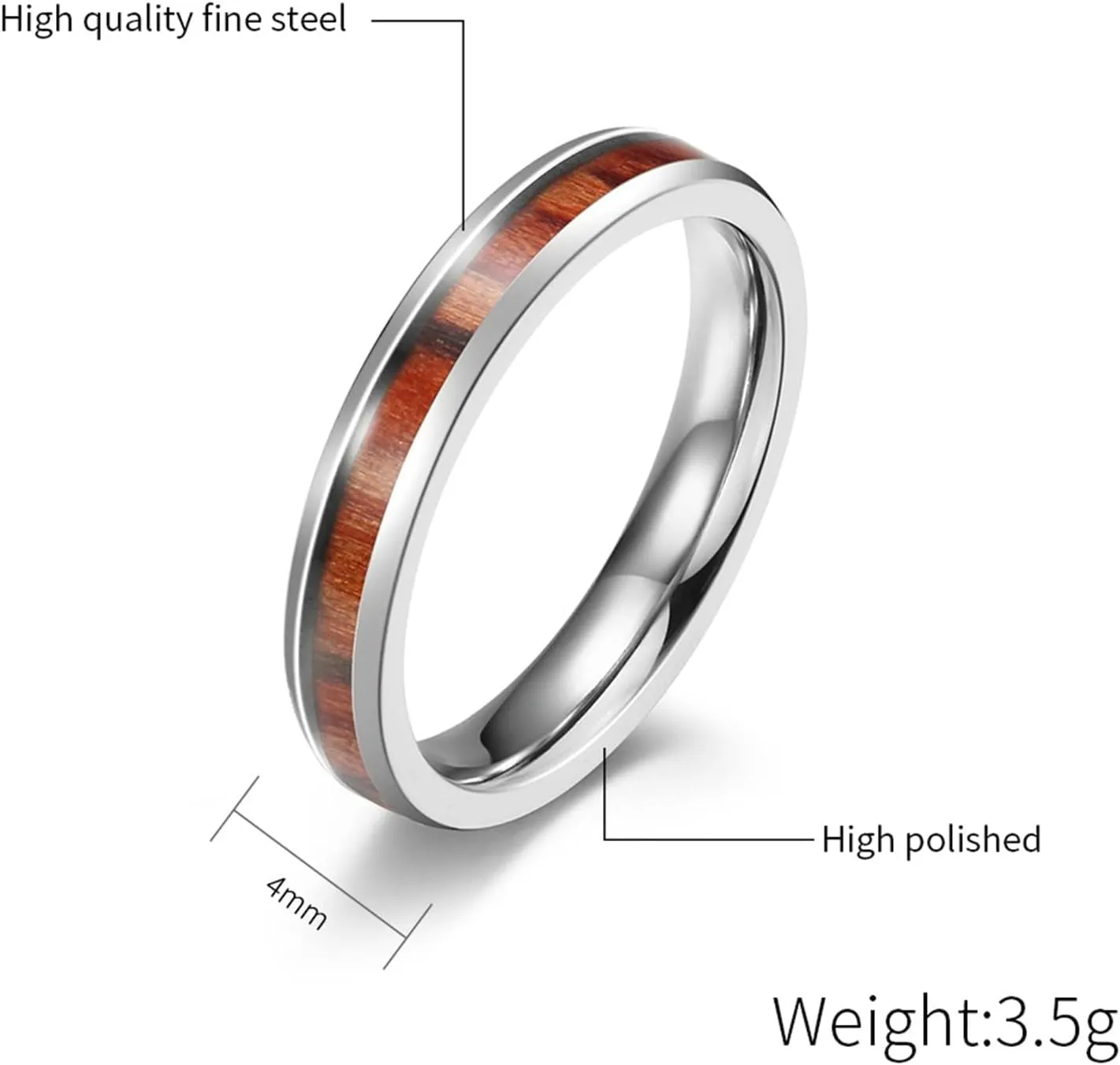 ANAZOZ Wedding Rings for Couples Her and Her, Stainless Steel 4MM Promise Rings for Lesbian Couples Set with 2 Rings