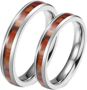 ANAZOZ Wedding Rings for Couples Her and Her, Stainless Steel 4MM Promise Rings for Lesbian Couples Set with 2 Rings
