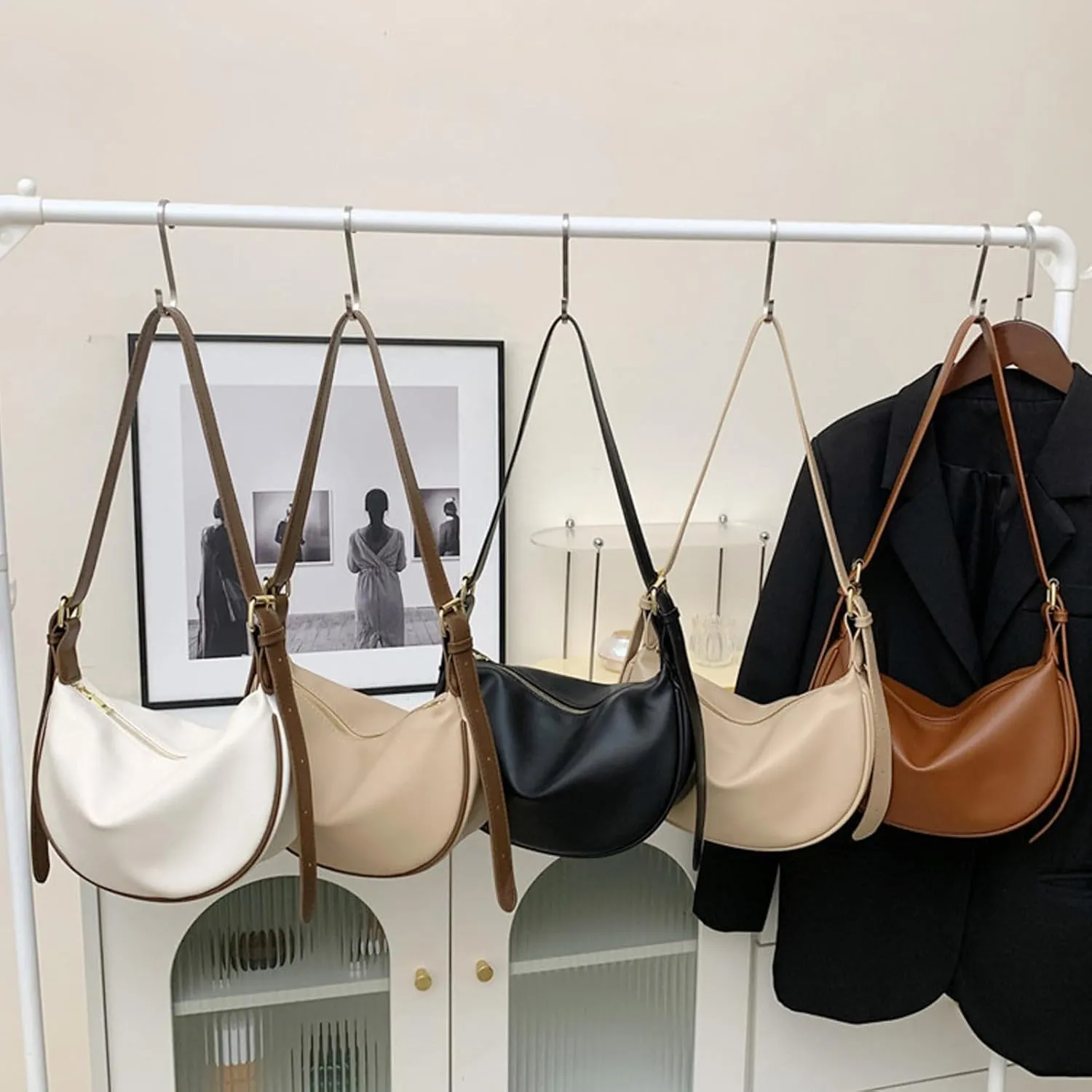 Anti Theft Crossbody Bags for Women Waterproof Nylon Crossbody Bags for Woman Trendy Trendy Clutch Saddle Bag(Brown)