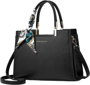 Anti Theft Shoulder Bags for Woman Lightweight Tote Shoulder Bags Satchel Black Purses Temperament Clutch Purse(Black)