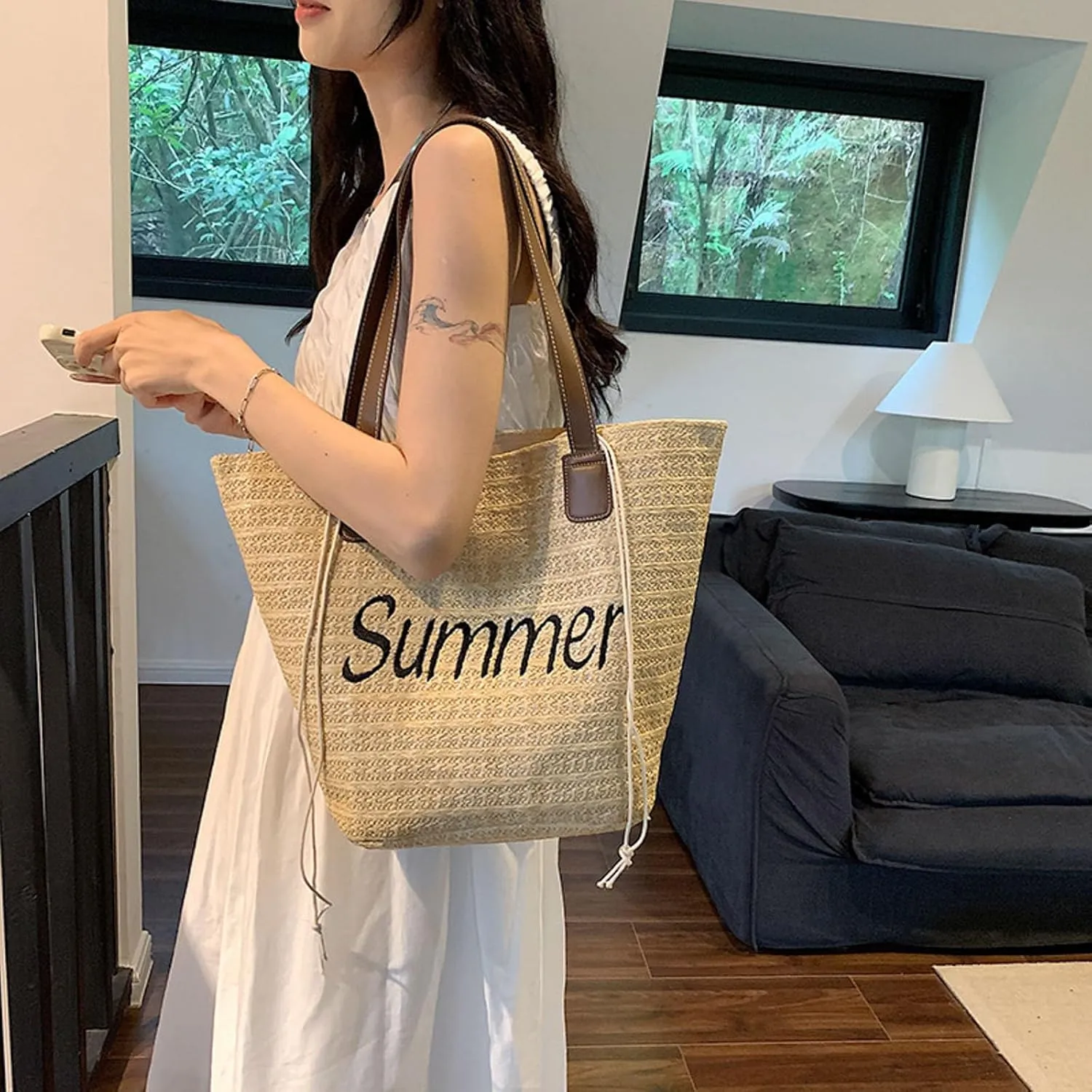 Anti Theft Shoulder Bags for Woman Women's Shoulder Bags Tote Satchel Carry Options for Work and Daily Use(Khaki)