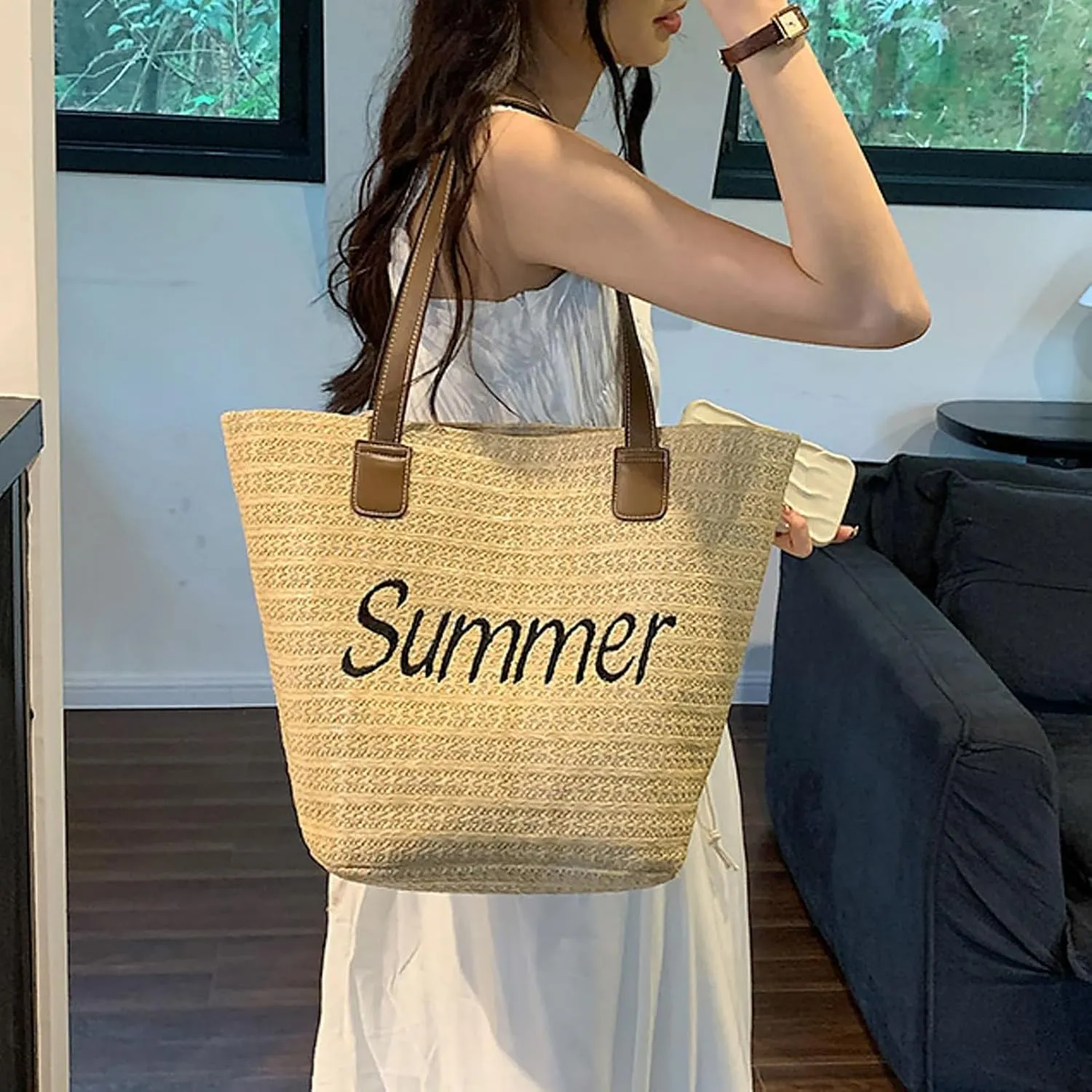 Anti Theft Shoulder Bags for Woman Women's Shoulder Bags Tote Satchel Carry Options for Work and Daily Use(Khaki)