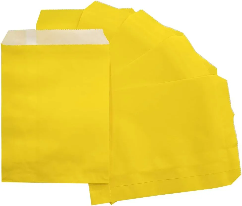 AZOWA Candy Buffet Bags Assorted Color 6 x 9 In Large Paper Treat Bags Pack of 100