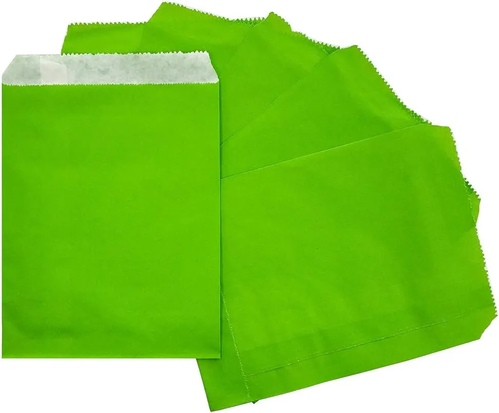 AZOWA Candy Buffet Bags Assorted Color 6 x 9 In Large Paper Treat Bags Pack of 100