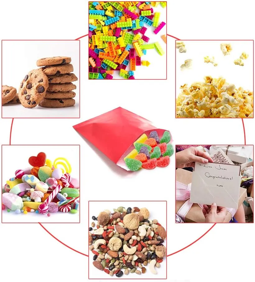 AZOWA Candy Buffet Bags Assorted Color 6 x 9 In Large Paper Treat Bags Pack of 100