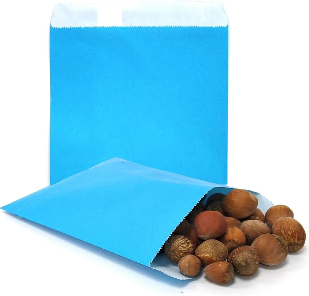 AZOWA Candy Buffet Bags Assorted Color 6 x 9 In Large Paper Treat Bags Pack of 100