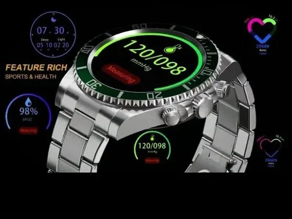 Bearscome Bluetooth Call Heart Rate Blood Pressure Detection Casual Smartwatch FOR 2025