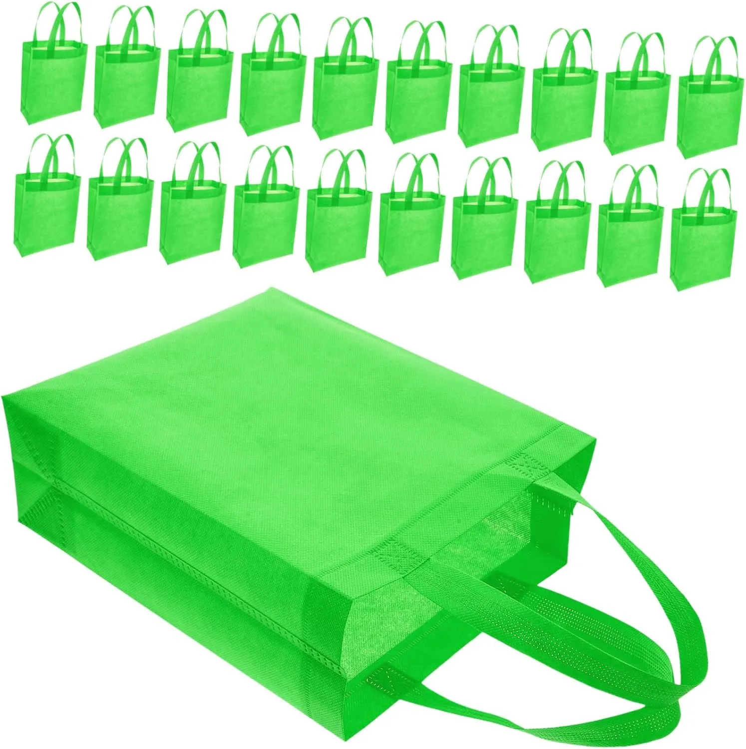 Blank Non Woven Tote Bags with Handles Reusable Grocery Shopping Bags for DIY Events and Treat Holders