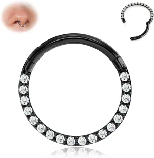 BodyBonita Hinged CZ Septum Rings - 316L Surgical Steel Nose Rings Hoops for Women 20G/18G/16G Cartilage Earrings Conch Piercing Jewelry Helix Rook Tragus Lobe Daith Snug Belly Button Ring 6mm-10mm