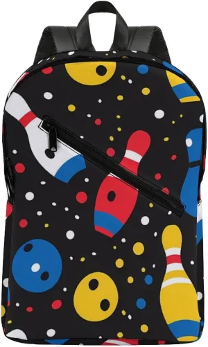 Bowling Ball Black Backpack Laptop Backpack Carry-on Travel Backpack Business Bag for Men/Women
