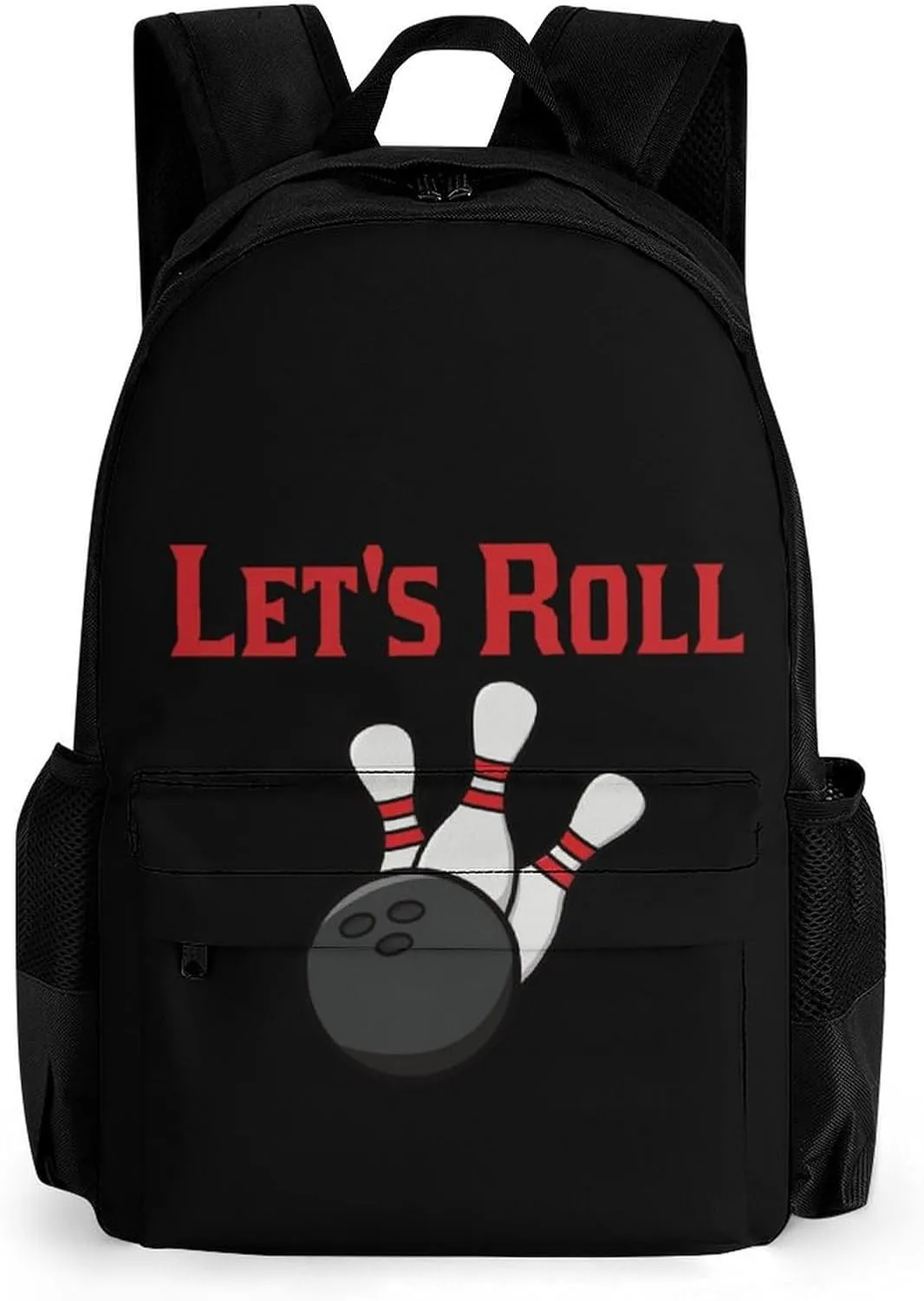 Bowling Let's Roll Travel Laptop Backpack for Men Women Casual Basic Bag Hiking Backpacks Work