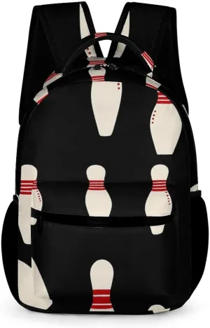 Bowling Pins Cute Backpack Shoulders Bag Casual Daypacks Travel Back Pack for Camping Hiking