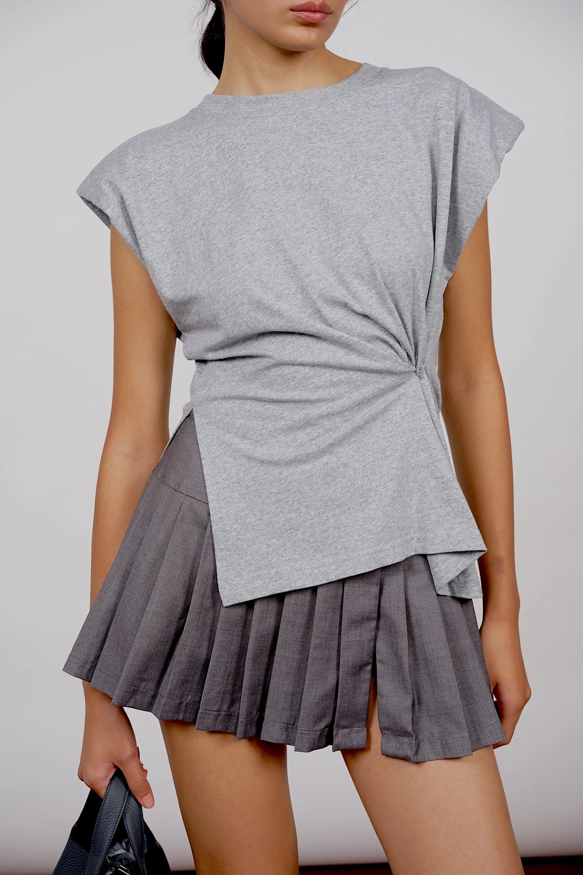 Box Pleat Skorts in Storm