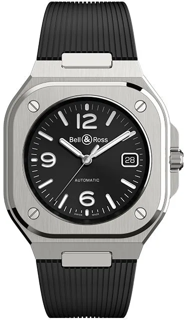 BR Watch BR 5 Auto Black Steel Rubber