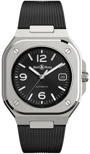 BR Watch BR 5 Auto Black Steel Rubber