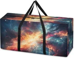 Bright Galaxy Extra Large Moving Bags Heavy Duty Storage Bags Dreamy Galaxy Cloth Wrap Around Handles Double Zipper Reusable Convenient Foldable Storage Tote for Travel Camping Space Save