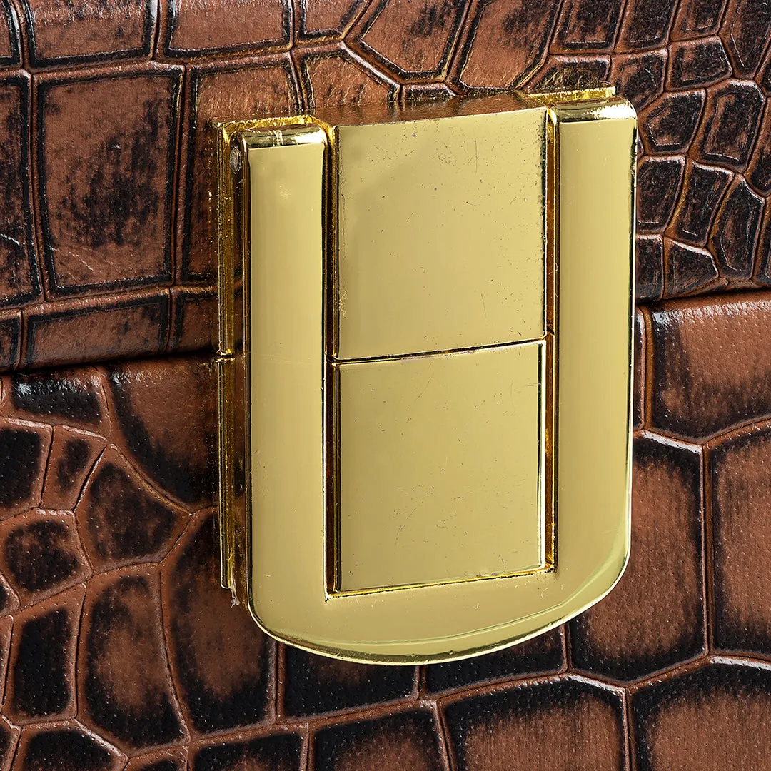 Bronx II Watch Box (8 Watches) | Watch Box For Men | 100% Genuine Leather | Color: Croco Tan