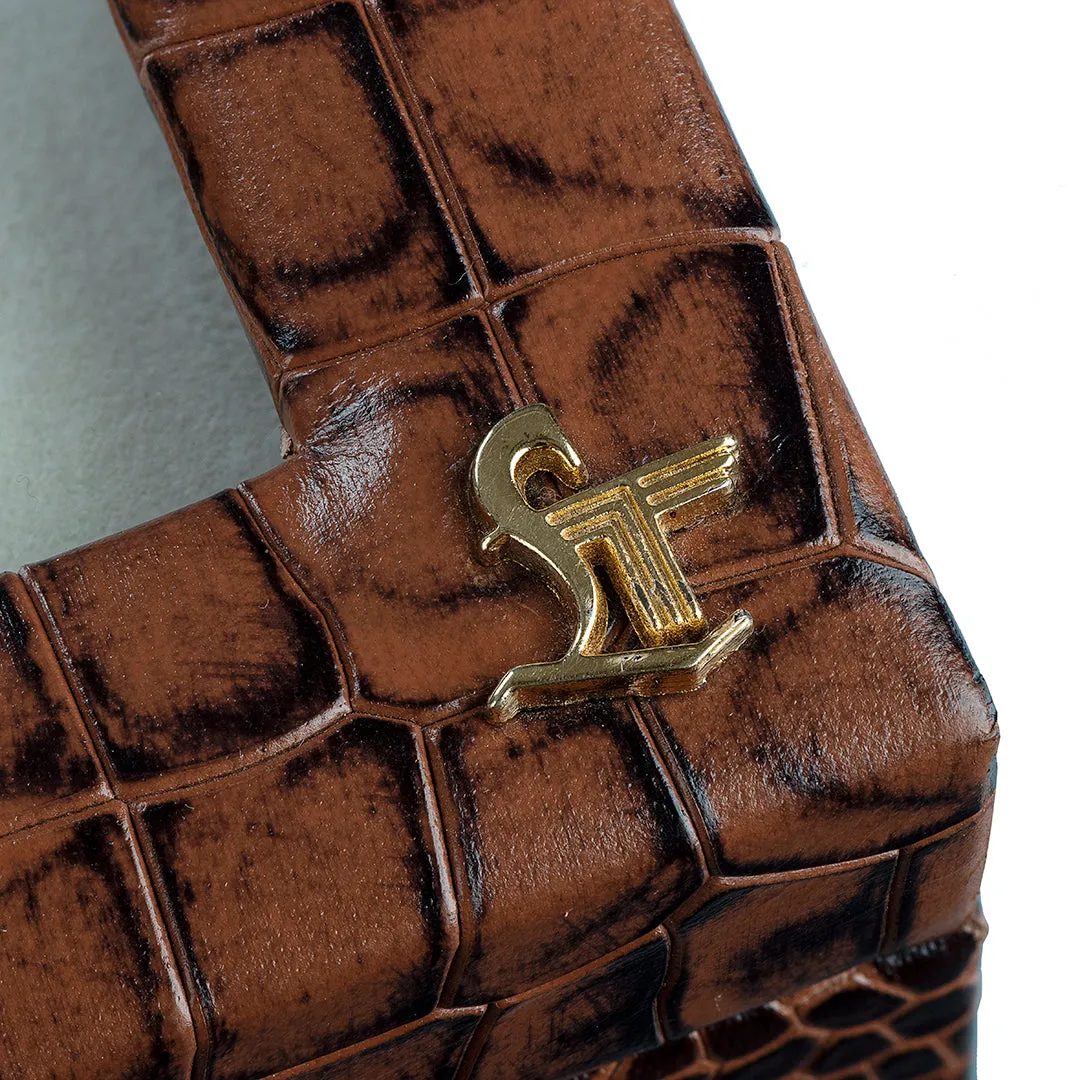 Bronx II Watch Box (8 Watches) | Watch Box For Men | 100% Genuine Leather | Color: Croco Tan