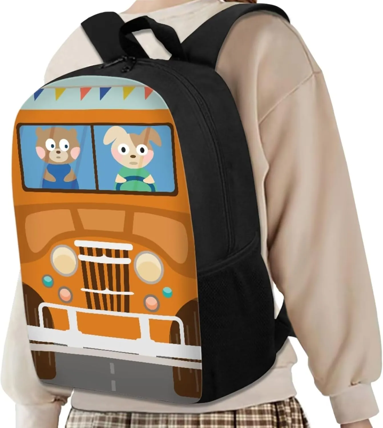 Cartoon Animal Kids' Backpacks Car Boys Backpacks with Lunch Boxes for Kids Girls Big Capacity Kids Backpacks School Bag for Girls Teenagers Company Outside Sports Travel