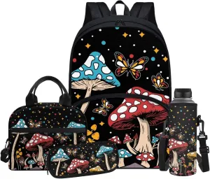 Cartoon Butterfly Kids' Backpacks Girl Mushroom Kids Backpacks for Girls Backpacks for Teen Girls Middle School Pencil Case for Girls Teens Pencil Bag Small for Teens School Bag