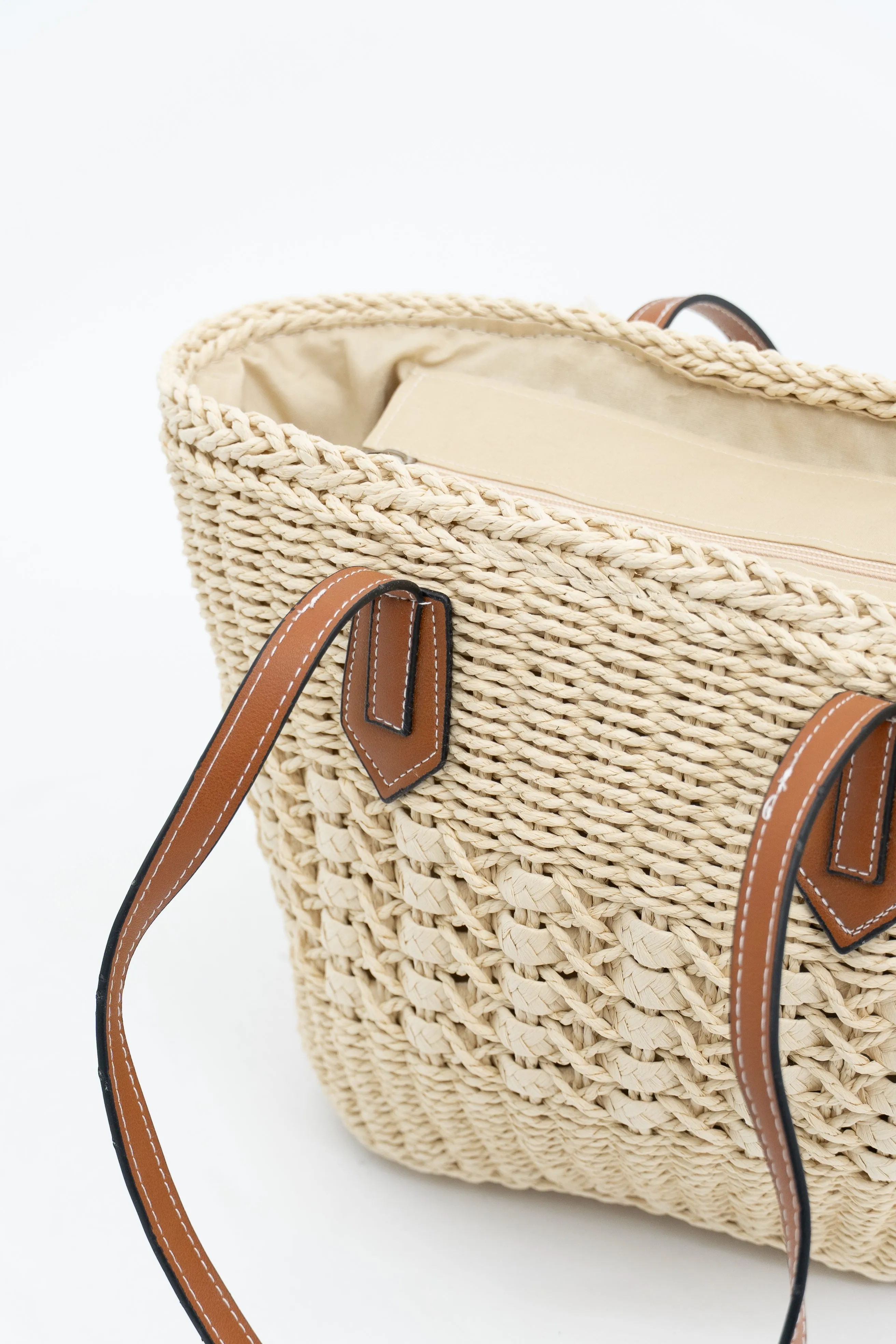 Cheryl  Rattan Handbag, White