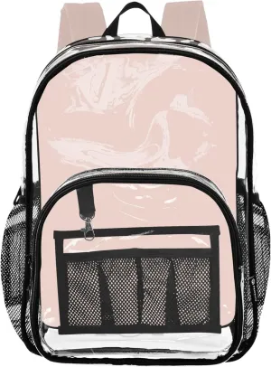 CHIFIGNO Plain Peach Puff Solid Color Backpack for Girls, Clear Plastic Bag, Transparent Backpack, Backpack Girl