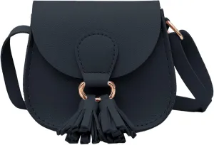 Children Bag Cute Bags Tassel Bag PU Messenger Bag Fashion Shoulder Bag Birthday Gift Small Shoulder (Black, One Size)