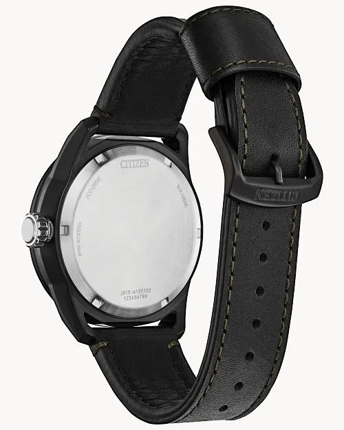 Citizen Avion Green Dial Leather Strap Watch AW1735-03X