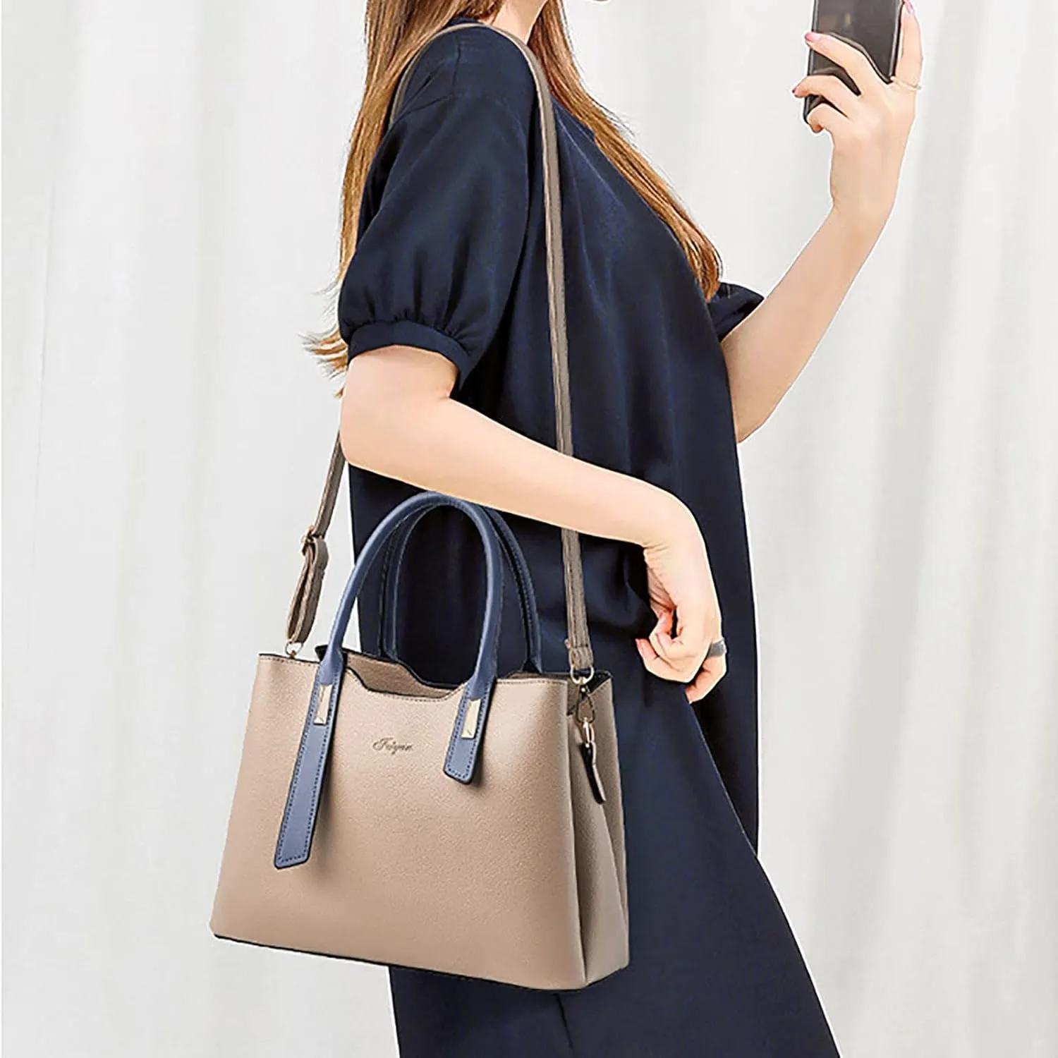 Classic Zipper Shoulder Bags for Women Top Handle Ladies Shoulder Bags Medium Cross Body Bag for Women