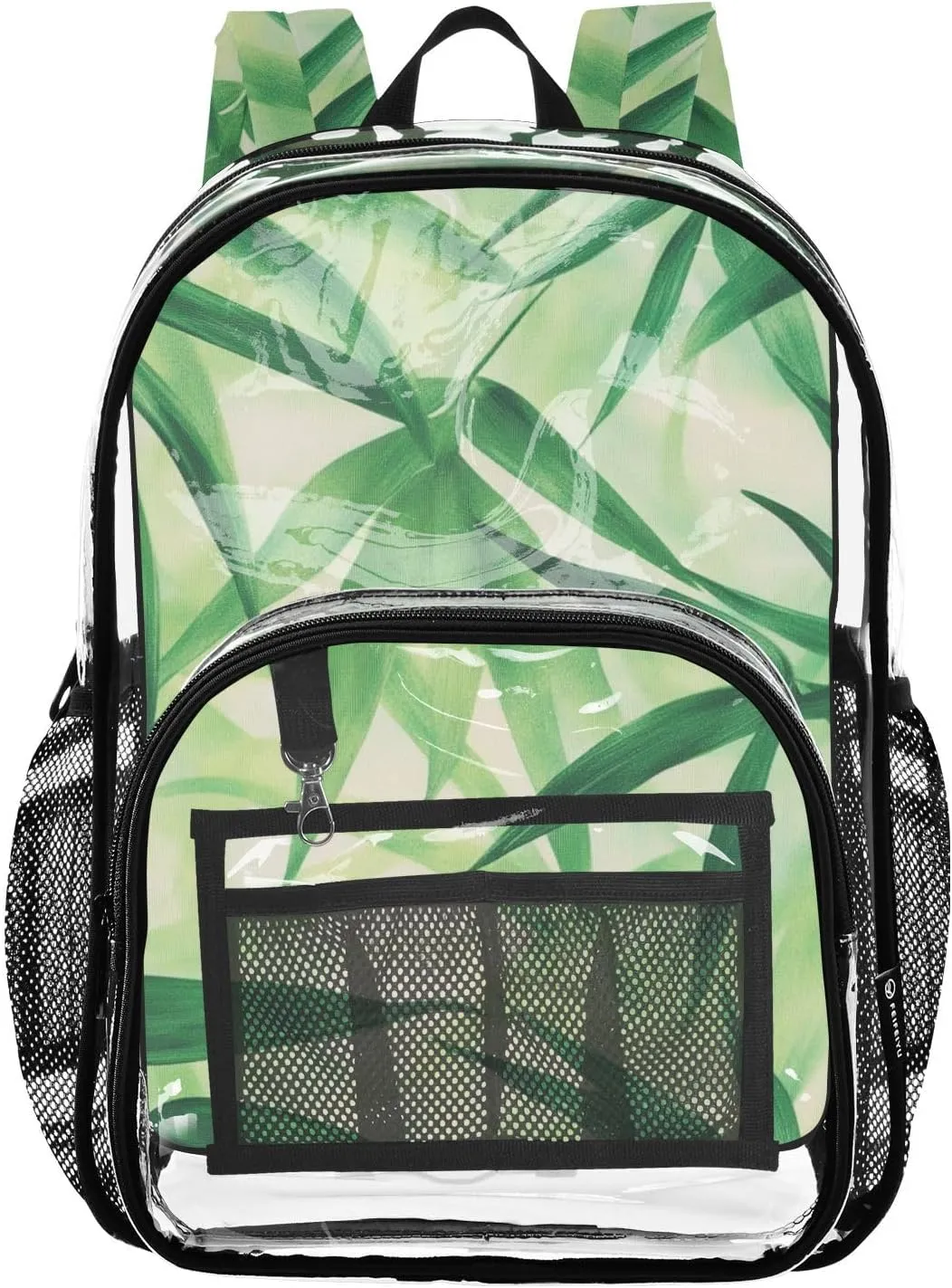 Clear Backpack for Stadium Events School Backpacks Girls Boys heavy duty PVC Waterproof Transparent Plastic Book Bag for Women Work Bamboo
