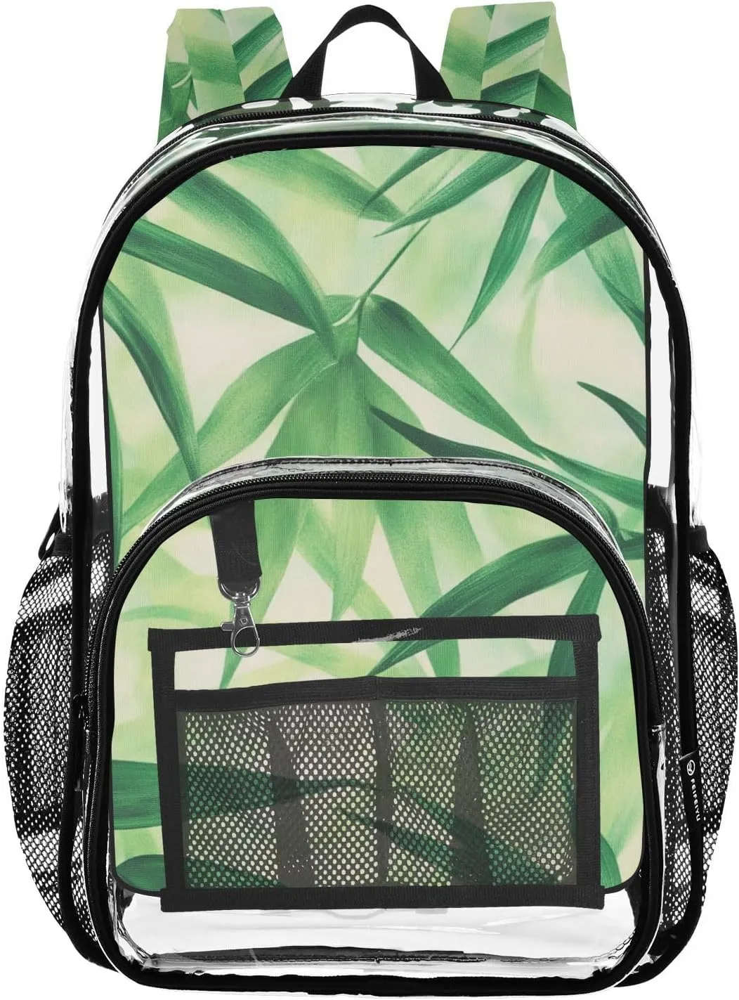 Clear Backpack for Stadium Events School Backpacks Girls Boys heavy duty PVC Waterproof Transparent Plastic Book Bag for Women Work Bamboo