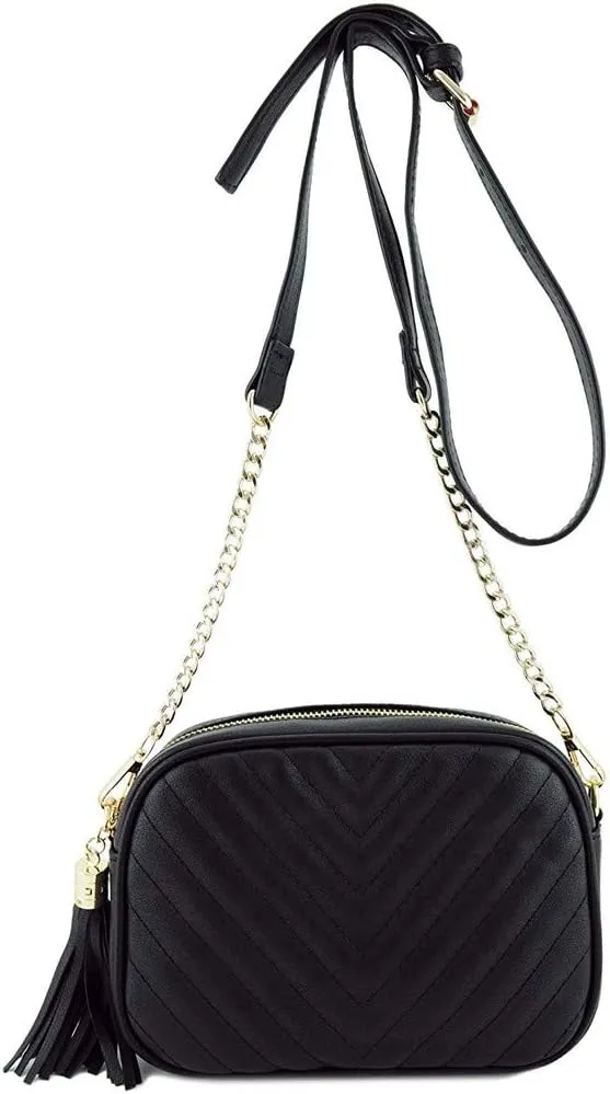 Color Messenger Zipper HnadBag Women Shoulder Solid Fashion Bags Tassel Bag Bag Lunch Bags with (Black, One Size)